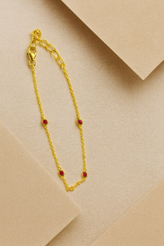 Blue Stone Bracelet – 18K Gold Micron Plated