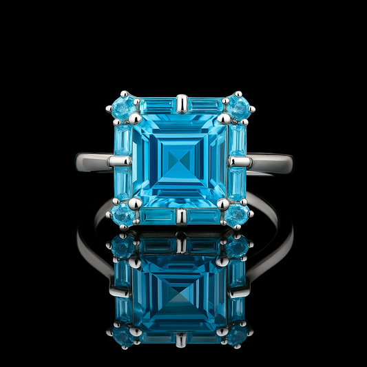 Blue Topaz Silver Ring