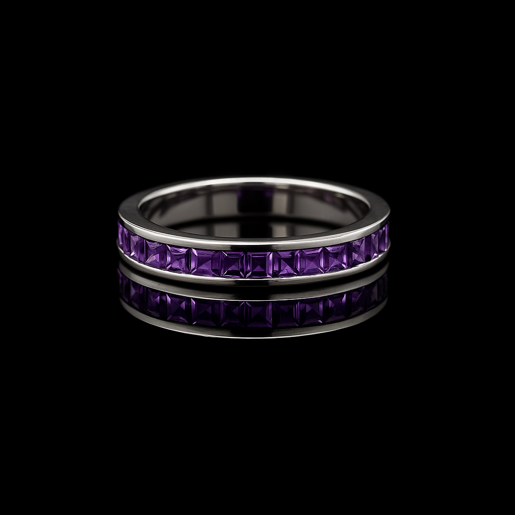 Amethyst Eternity Band in Silver 925