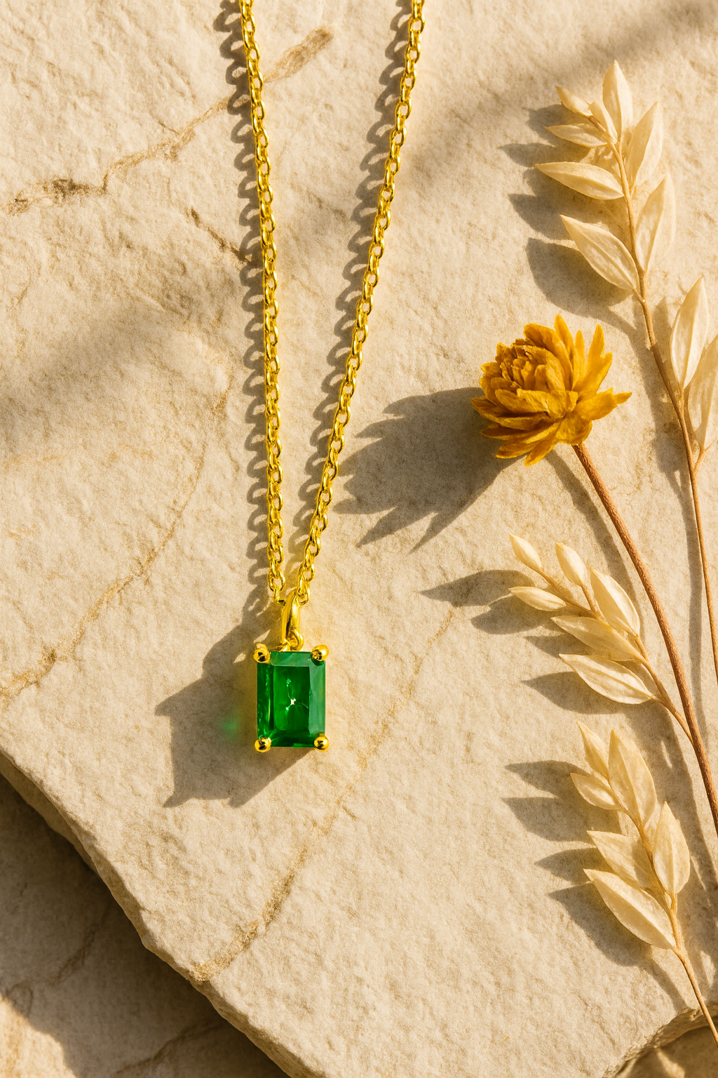 Emerald Pendant Necklace