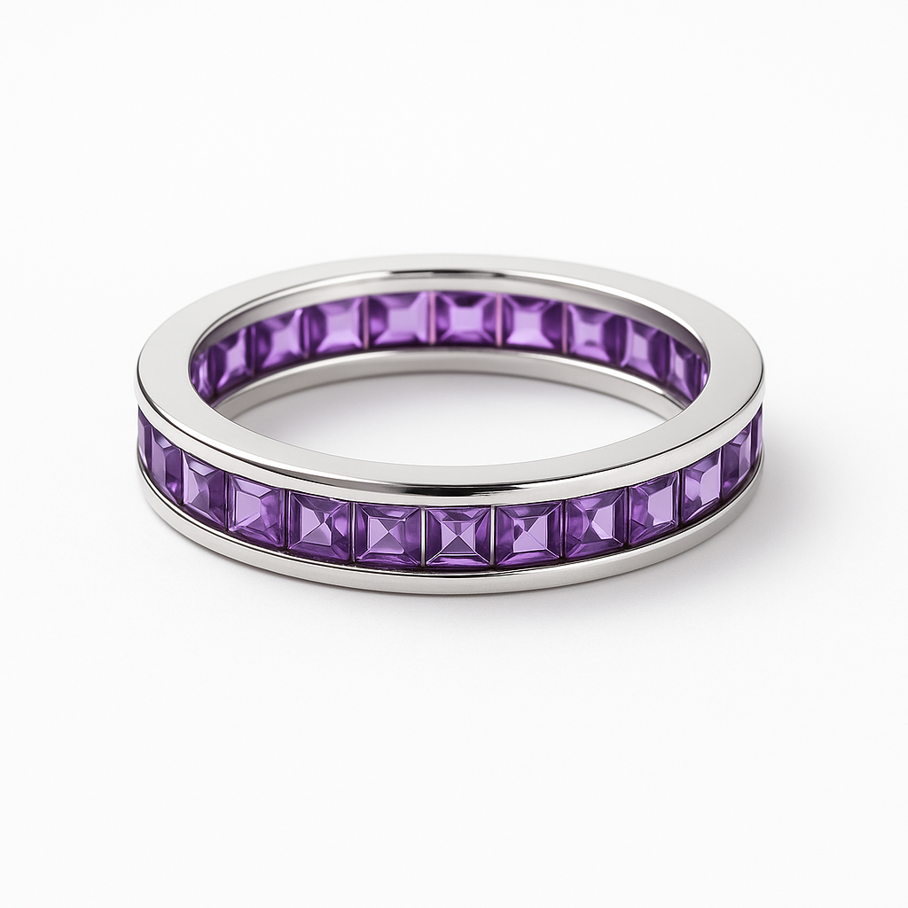 Amethyst Eternity Band in Silver 925
