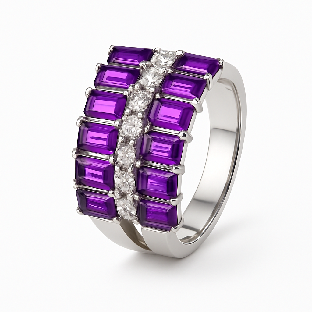Amethyst Ring – 925 Silver