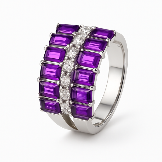 Amethyst Ring – 925 Silver