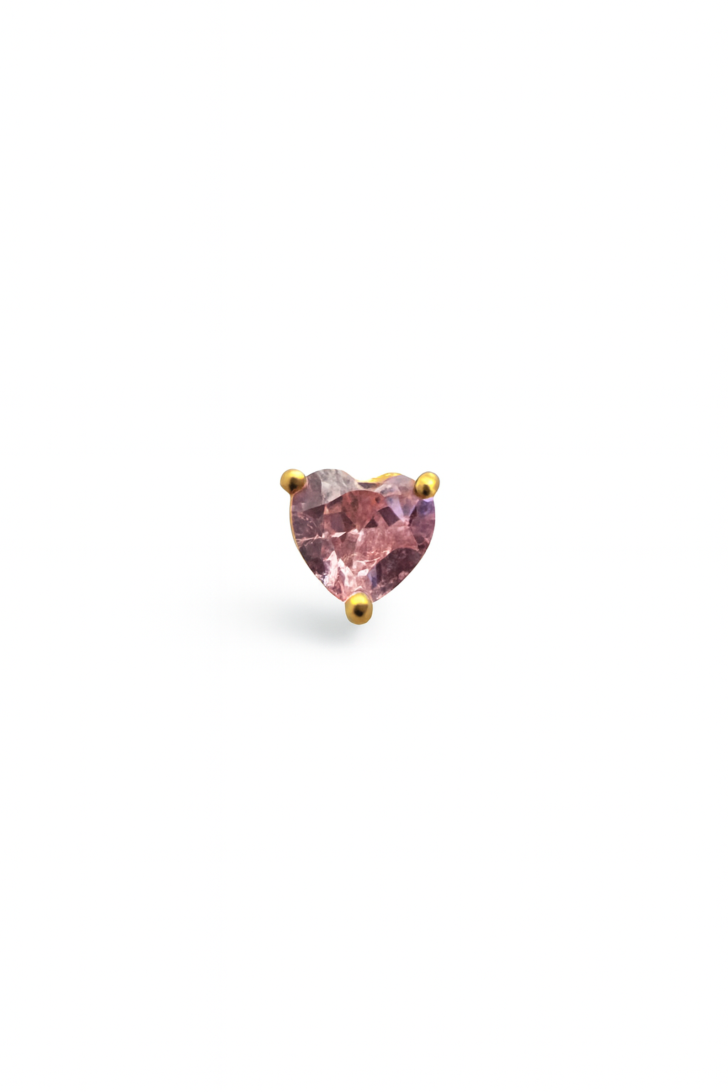 Pink Stud Earrings – 18K Gold Micron Plated Heart Design
