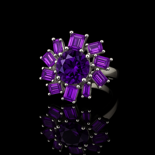 Amethyst Ring 92.5 Silver