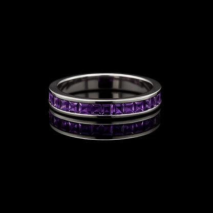 Amethyst Eternity Band in  Silver 925
