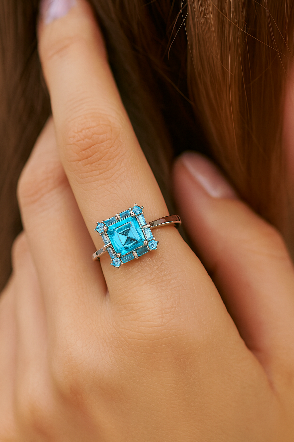 Blue Topaz Silver Ring