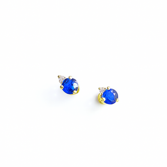 Sapphire Stud Earrings – 18K Gold Plated Minimal Luxury