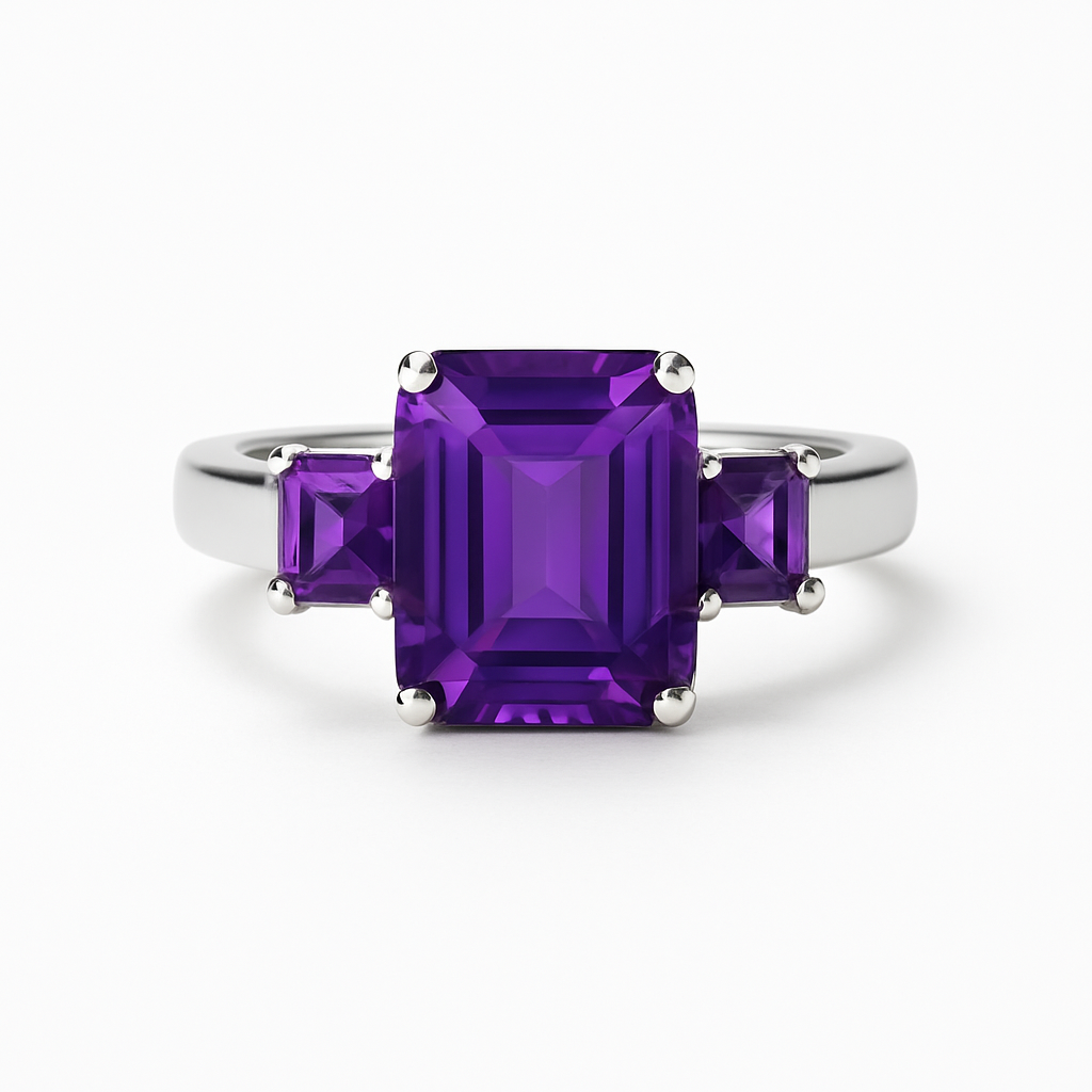 Amethyst Ring  in  Silver 925