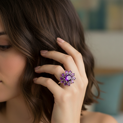 Amethyst Ring 92.5 Silver
