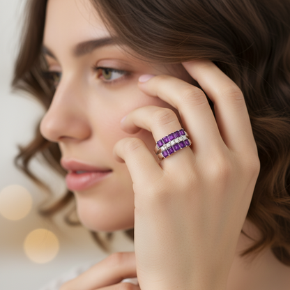 Amethyst Ring – 925 Silver