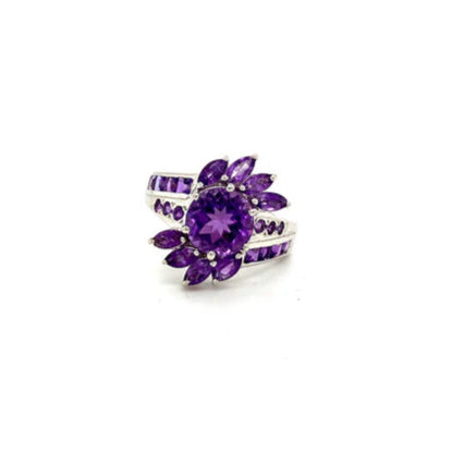 Amethyst Cocktail Ring – Sterling Silver