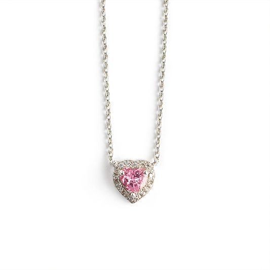 Heart Pink Pendant Necklace