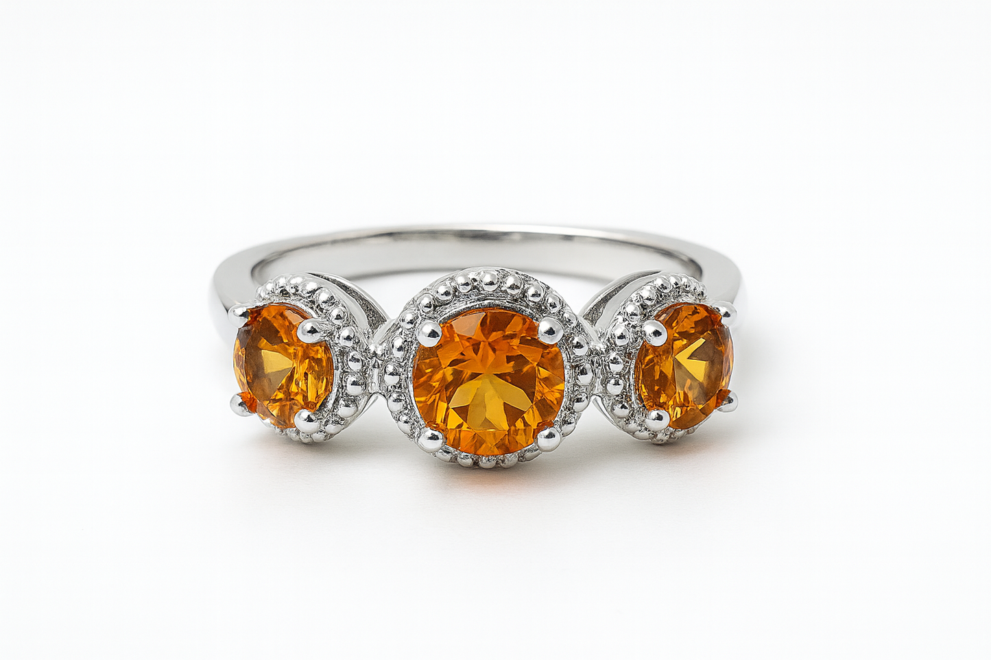 Citrine Trilogy Ring Silver 925