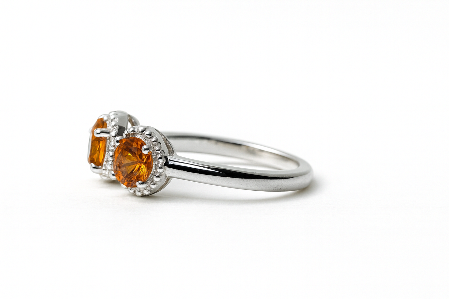 Citrine Trilogy Ring Silver 925