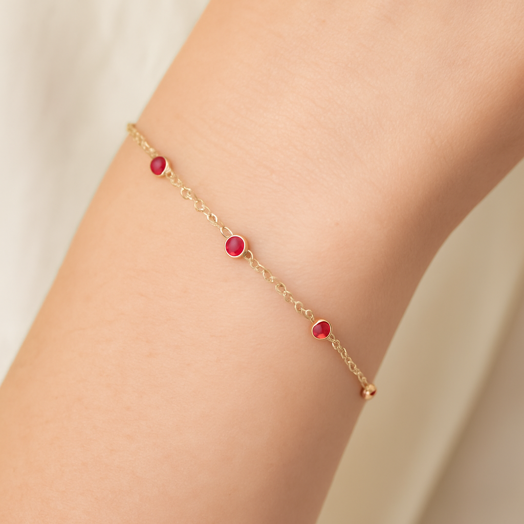 Blue Stone Bracelet – 18K Gold Micron Plated